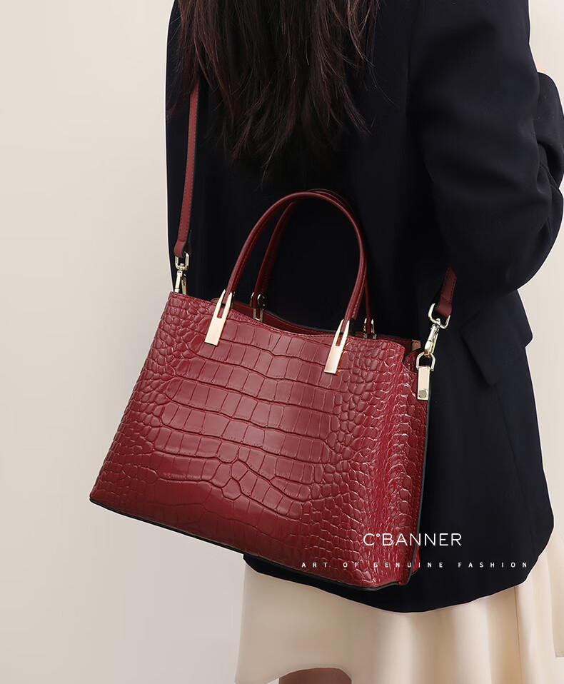 C.BANNER Leather Handbag, Women's Crossbody Bag, Large Capacity Tote Bag, Wedding Gift for Brides, Brand Birthday Present for Girlfriend on May 20th 1