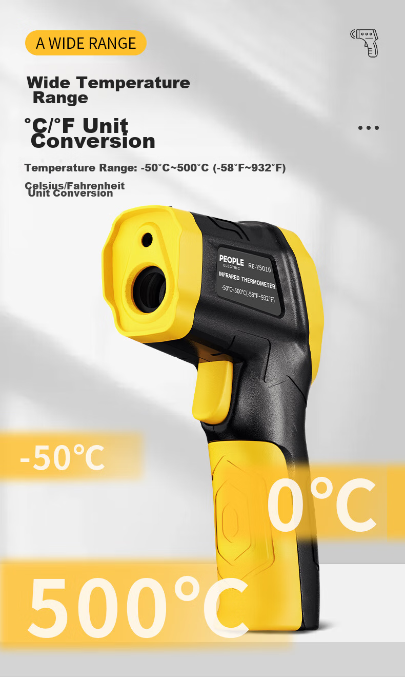 Renmin Infrared Thermometer, Industrial High-Precision Handheld Temperature Gun for Home Kitchen Baking And Oil Temperature Measurement 13