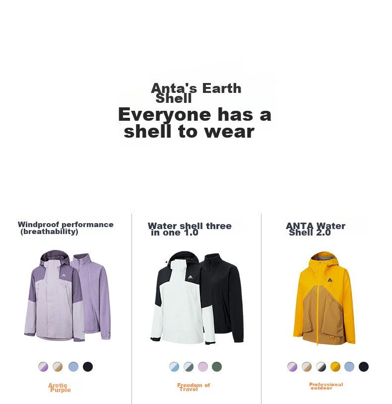 ANTA Water Shell 3.0 Functional 3-in-1 Women's Waterproof Windproof Mountaineering Jacket 28