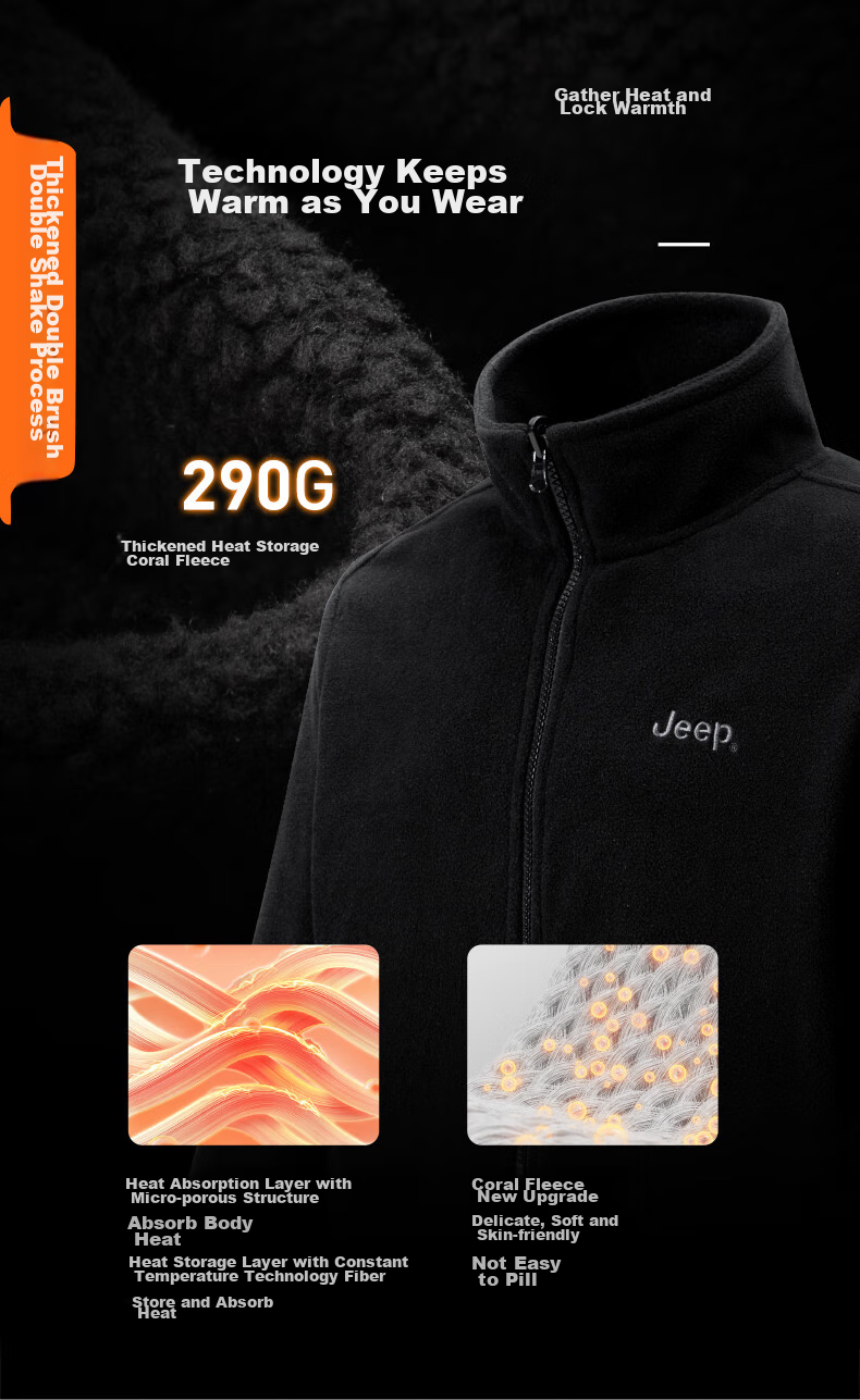 JEEP Windbreaker Jacket for Men And Women, Autumn And Winter Outdoor Three-In Windproof And Warm Mountaineering Coat, Vintage White, 3XL 9