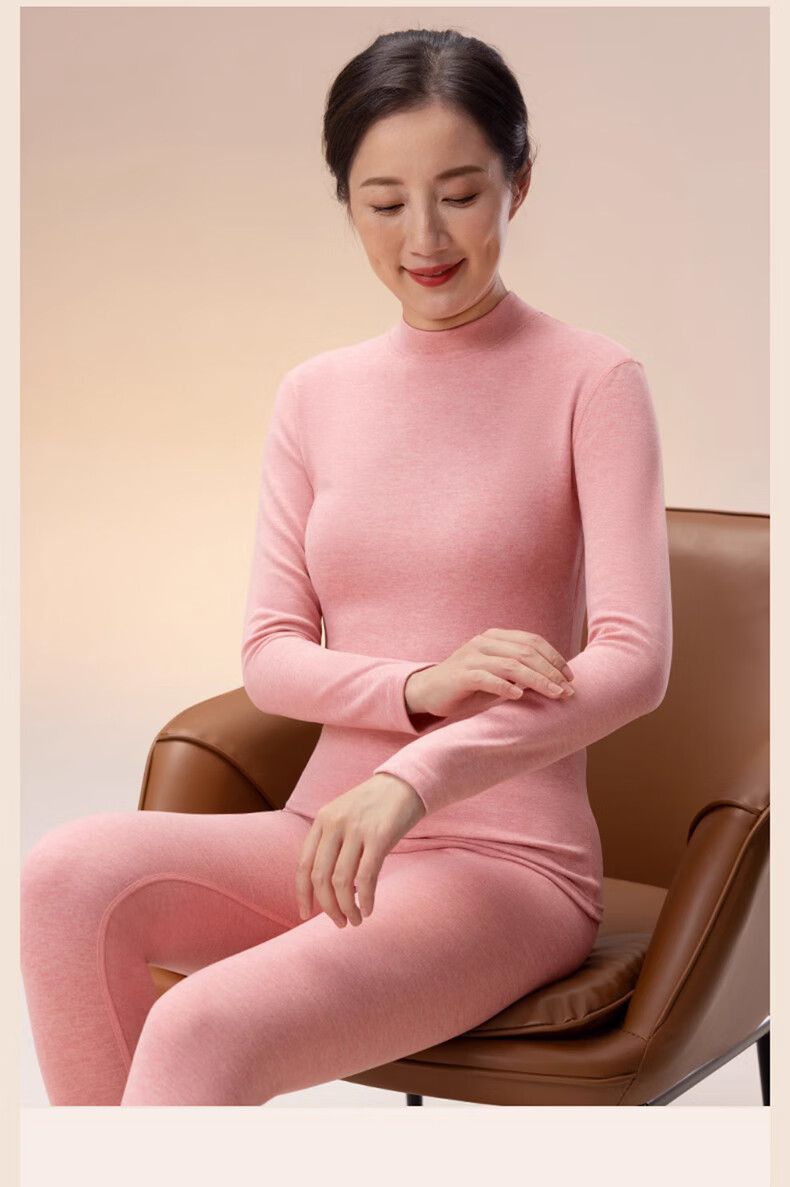 LangSha Thermal Underwear for Women [2026 Autumn And Winter New Product], Middle-Aged And Elderly Fleece-Lined Thick German Wool Heat-Generating Silk Set 8