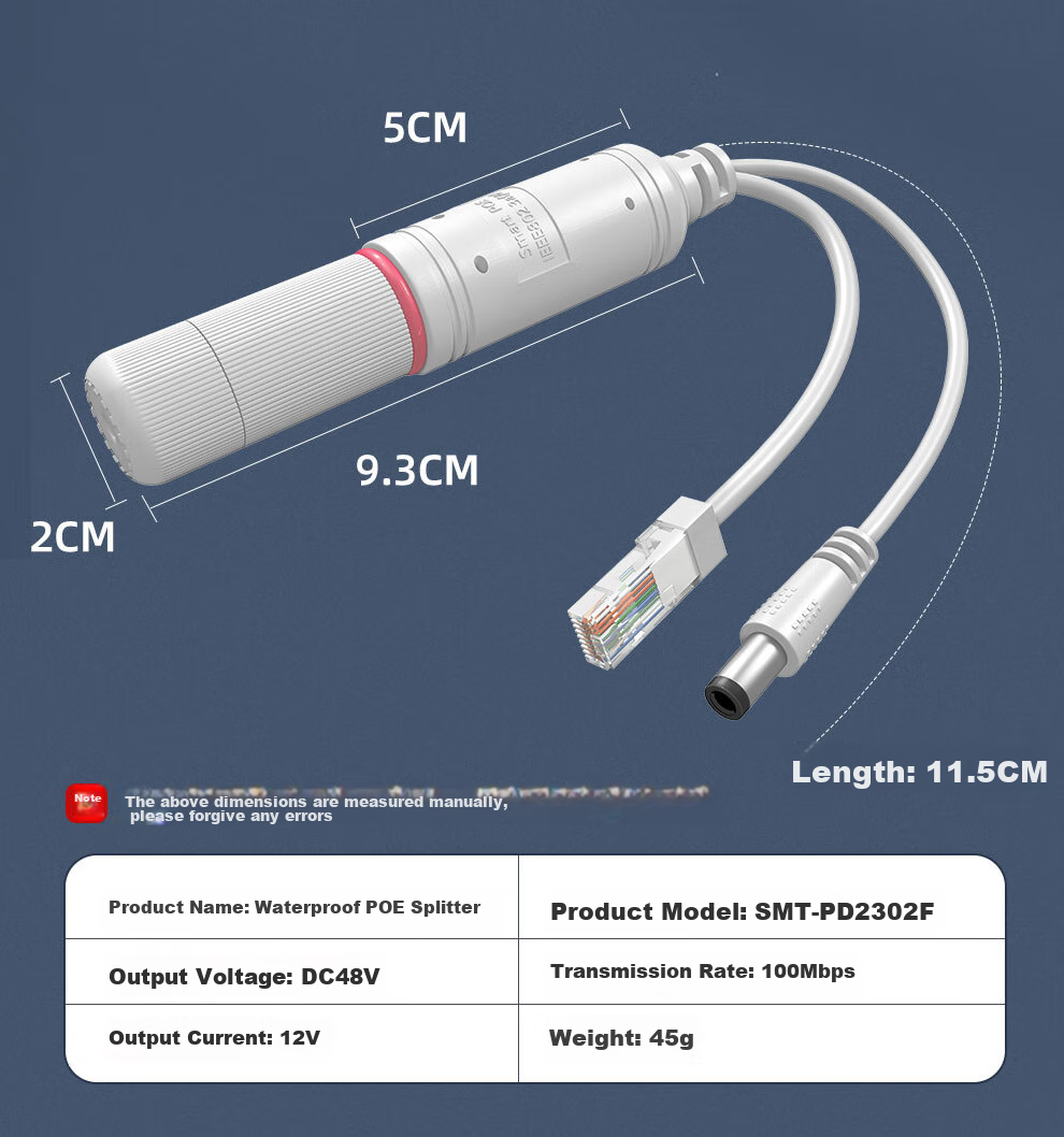 COMPCCTV Standard POE Separator Outdoor Waterproof, National Standard 48V to 12V POE Converter Power Supply Module for Network Monitoring Cameras 9