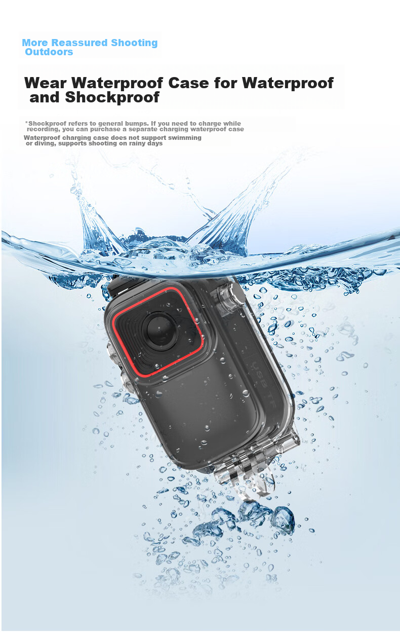 Shangou G20 Thumb Action Camera, Touchscreen 4K Enhanced Anti-Shake Portable Recorder, VLOG Shooting Outdoor Cycling Fishing Travel First-Person View Pre-Record Action Camera 64GB 12