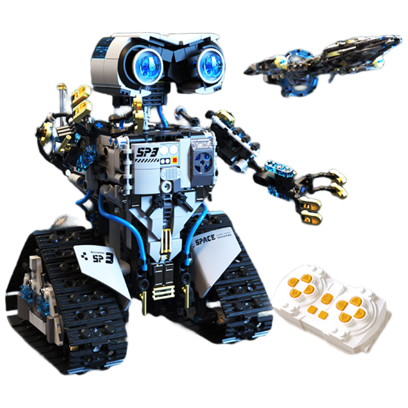 Building Block Assembled Robot Spaceship Model Remote Control Toy for Kids Ages 6-12 Birthday Gift for Boys and Girls