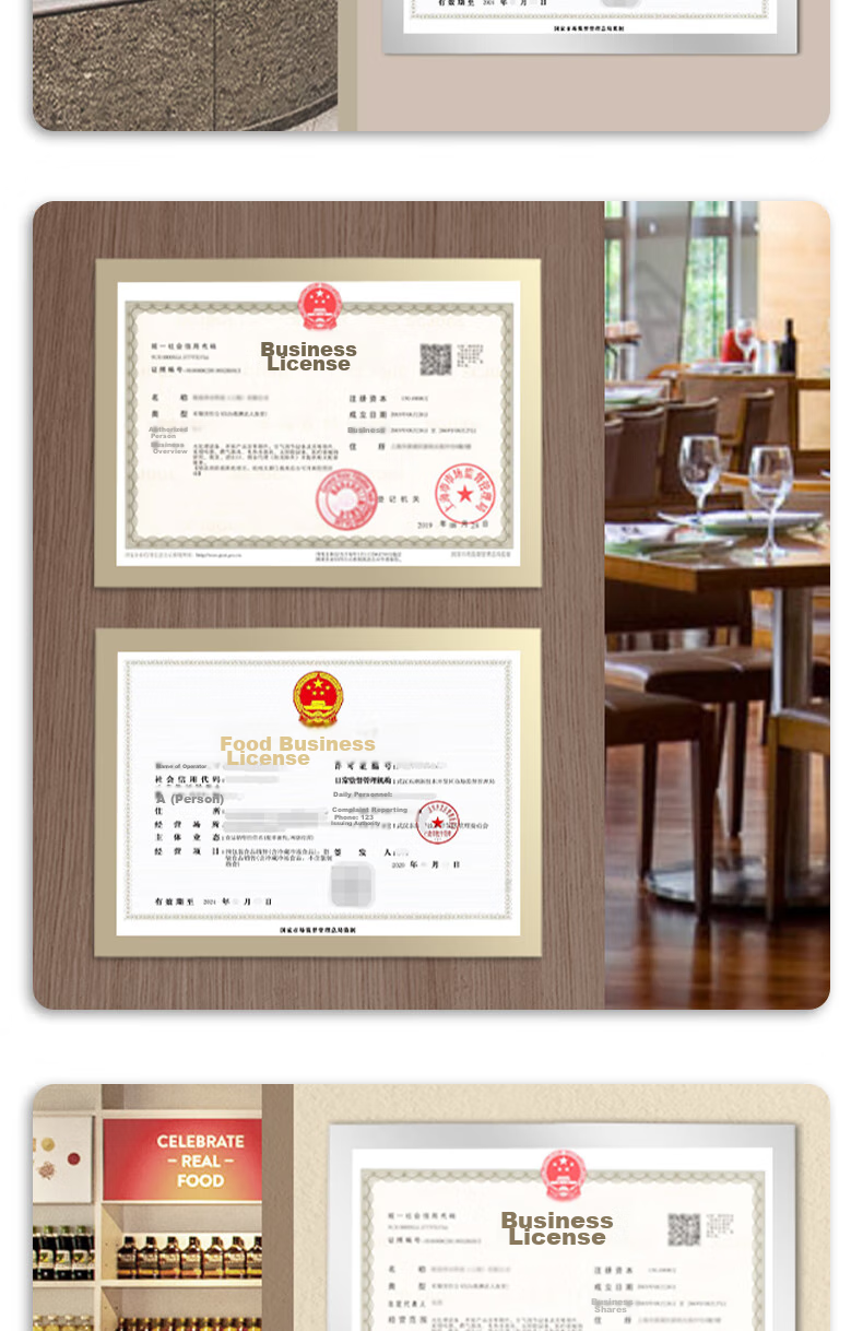 Reap A4 Business License Protective Cover Magnetic Protective Sticker Individual Business Food Hygiene Permit Frame Transparent Waterproof Soft Card Holder, Silver, 9112 4