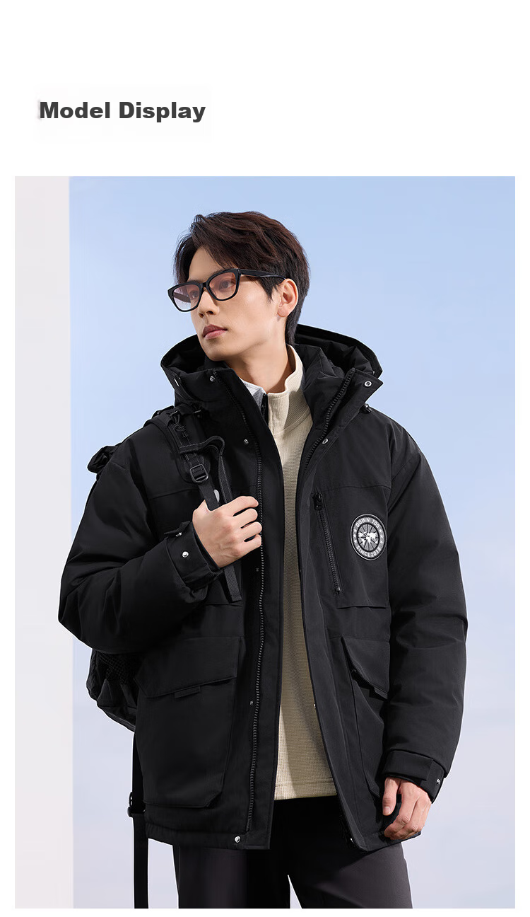 JD Original down Jacket for Men And Women, Couples' Short Parka Coat, Warm Thick Outerwear, Winter Clothing for Men, Gray, Size L 17