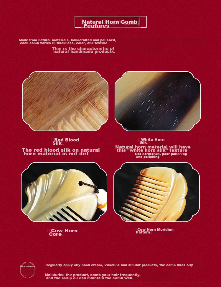Fujiaojiang Ox Horn Comb for Women, Hair Straightening Gua Sha Massage Tool, Birthday Valentine's Day Wedding Gift, Mid-Autumn Festival Present for Girlfriend Wife Mother Elders, Practical High-End Thoughtful Gift 14