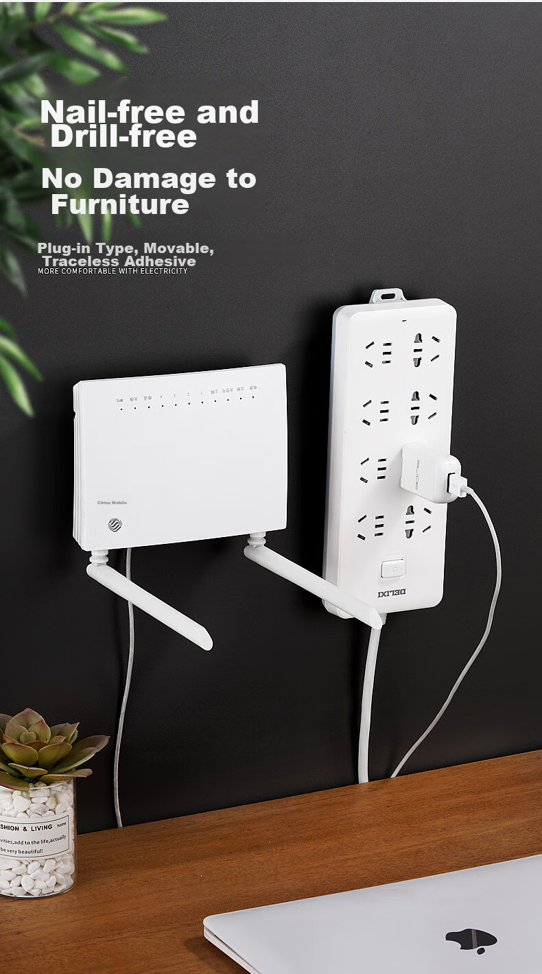 Chaoji Jia Pin, Strong Adhesive Hook without Drilling, No Trace Adhesive Hook, Power Strip Fixer, Router Hook, Super Strong Adhesio 3