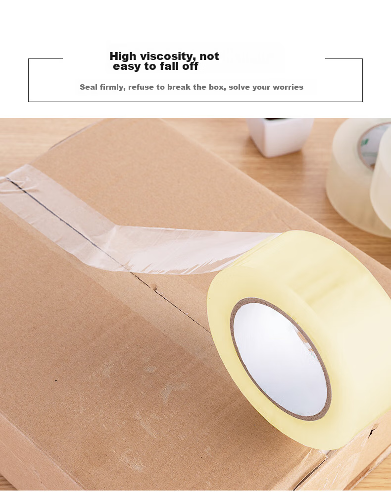 Jinghuisichuang Packing Tape, Transparent Tape, 45mm*100y*50μm, Stretch-Resistant, Highly Transparent 3