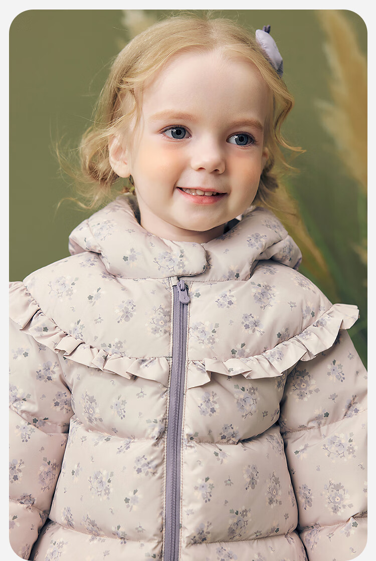 Minibala Girls' Three-Proof Down Jacket Baby Sweet Cute Coat New Year Clothes 2025 Winter 7