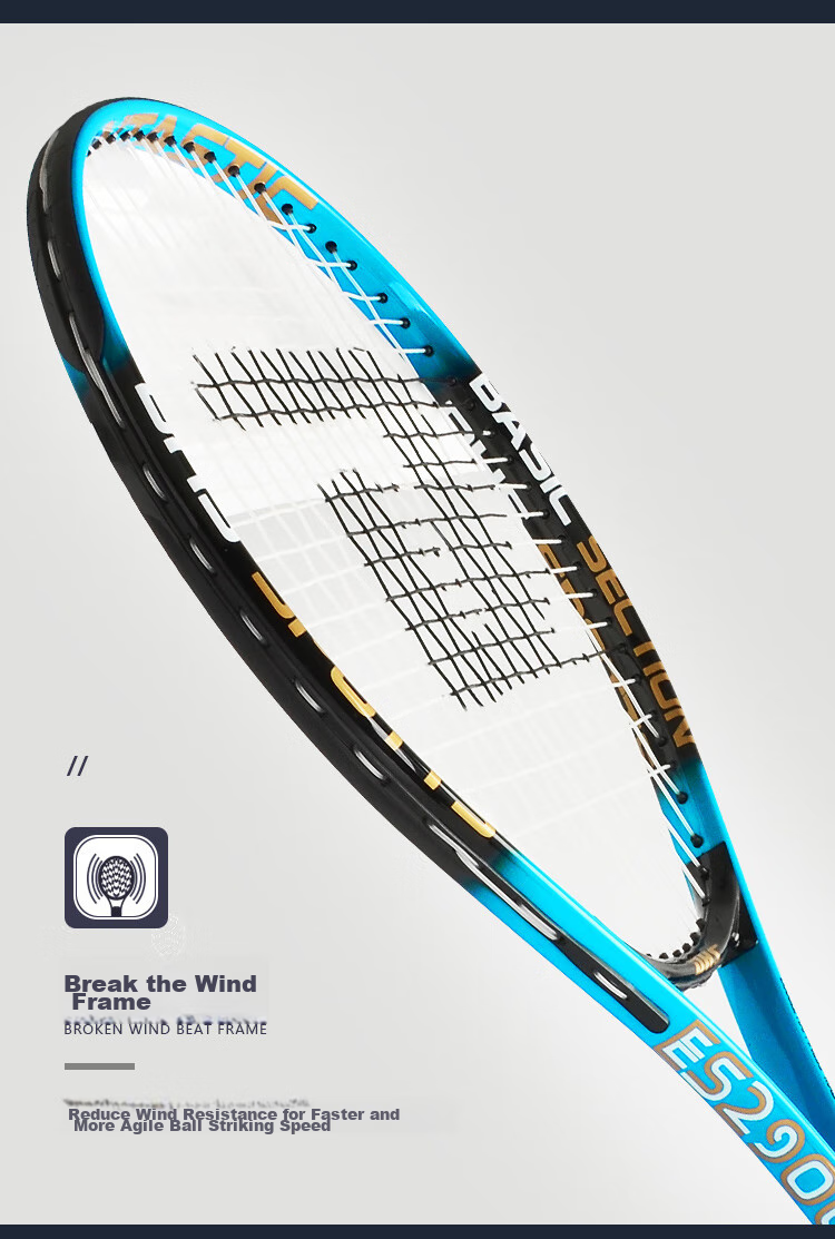 DHS Tennis Racket, Aluminum Alloy Pair, for Men And Women Training, ES2900 Blue Pair 4