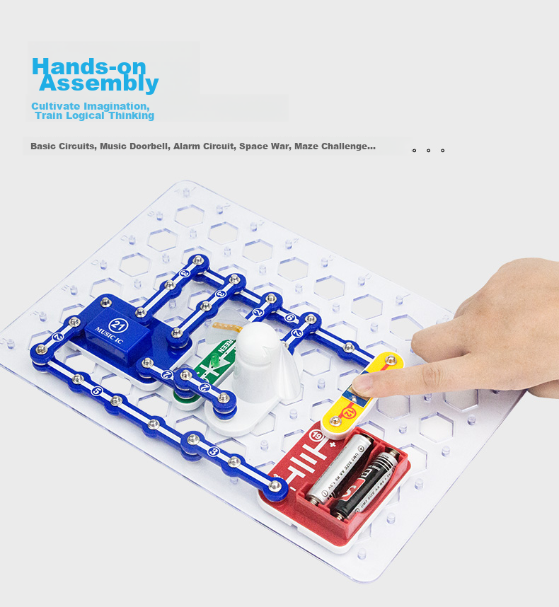 Dianxuexiaozi Electronic Building Block Circuit Toy, STEAM Science Experiment Educational Kit, Birthday Gift for Students Aged 3-6, High-End Present 3