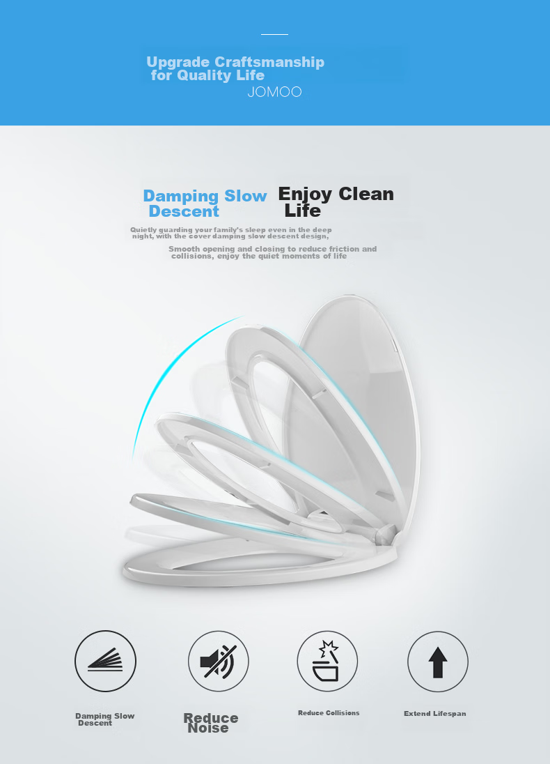JOMOO Toilet Seat, Universal U-Shaped Toilet Cover, Quick-Release Slow-Close Toilet Ring, Toilet Accessories, 97178-00 11
