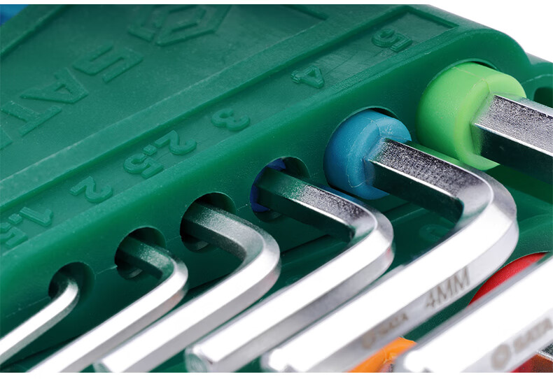 SATA Extended Metric Hex Key L-Shaped Hex Wrench Set, Auto Repair 10-Piece Set, 09112 8