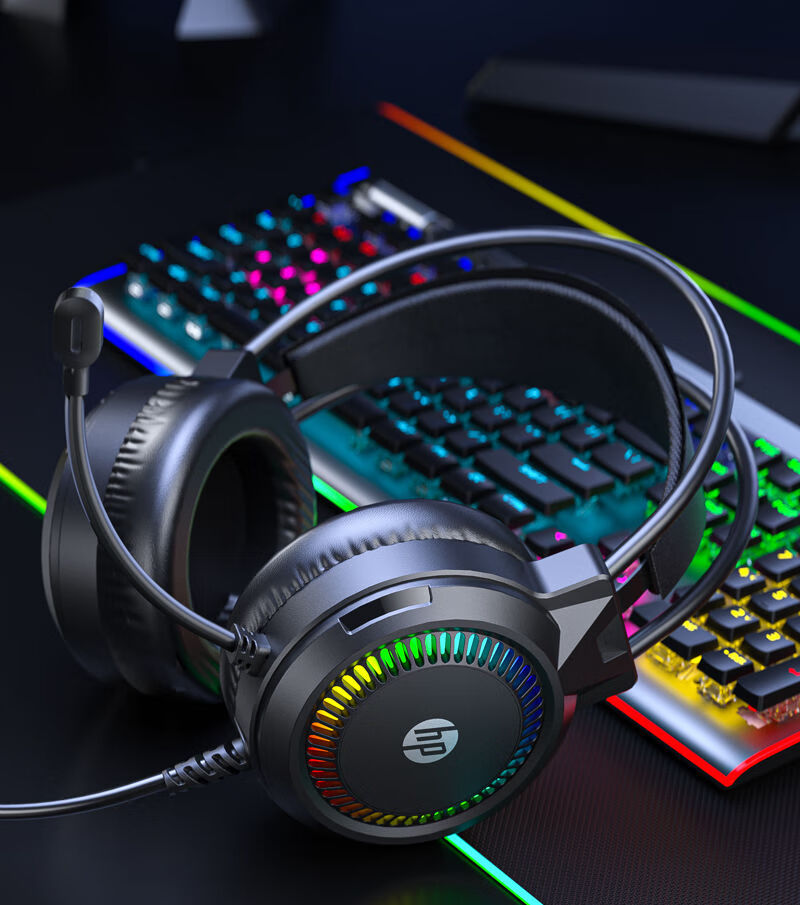 HP H220 Over-Ear Gaming Headset, Stereo Surround Sound, Wired Headphones with Microphone for Internet Cafes And E-Sports Games CSGO PUBG, Compatible with Desktop Computers And Laptops 10