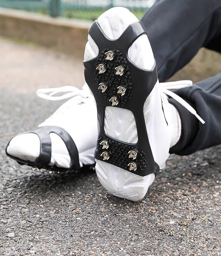 Dipuer Ice Claw Non-Slip Shoe Covers with 10 Teeth, Snow Anti-Slip Cleats, Snow Covers with Cleats, Outdoor Ice Grip Foot Covers, Size 40-45 15