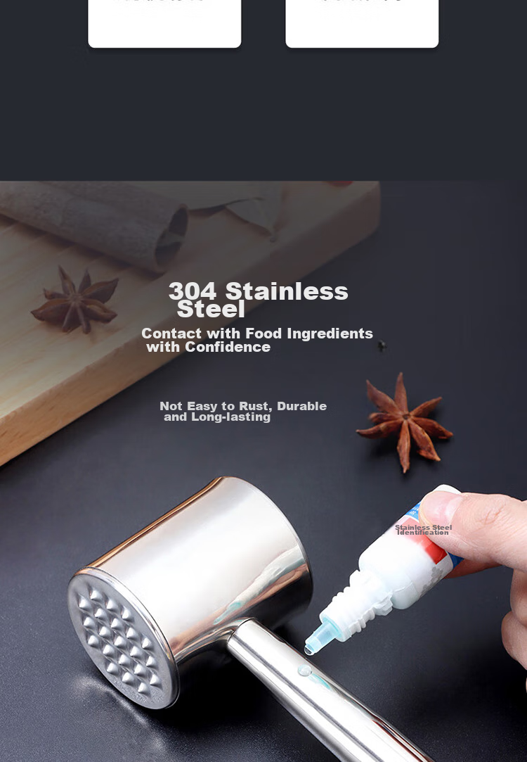 BJ 304 Stainless Steel Meat Tenderizer, Steak Mallet, Meat Chopper, Home Use Meat Tenderizer, Meat Tenderizing Tool 3