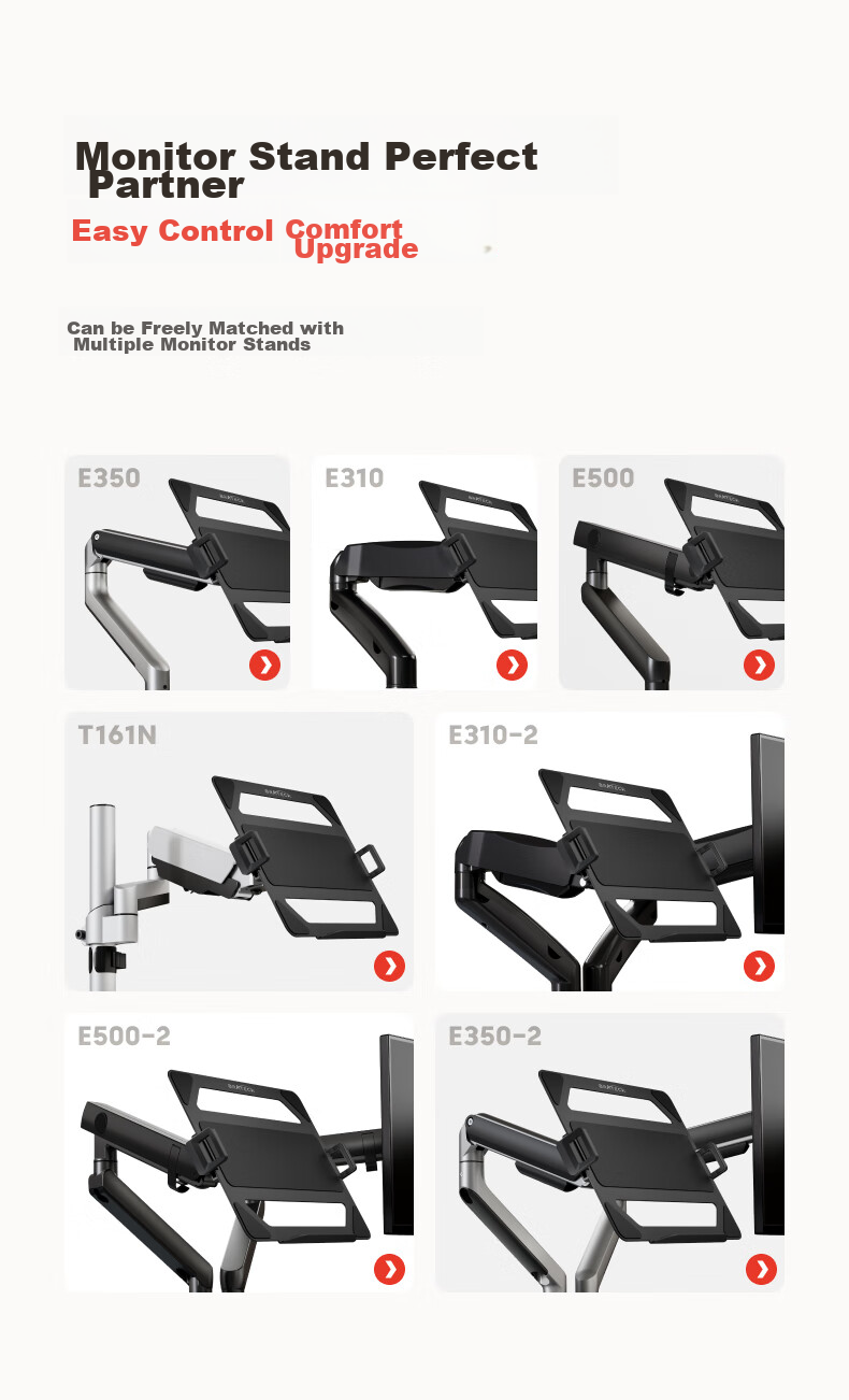 Brateck Beihu Laptop Stand, Mechanical Arm, Monitor Stand, Laptop Computer Desktop Clamp Base, Screen Riser And Heightening Bracket, E350 Gray + APE40 3