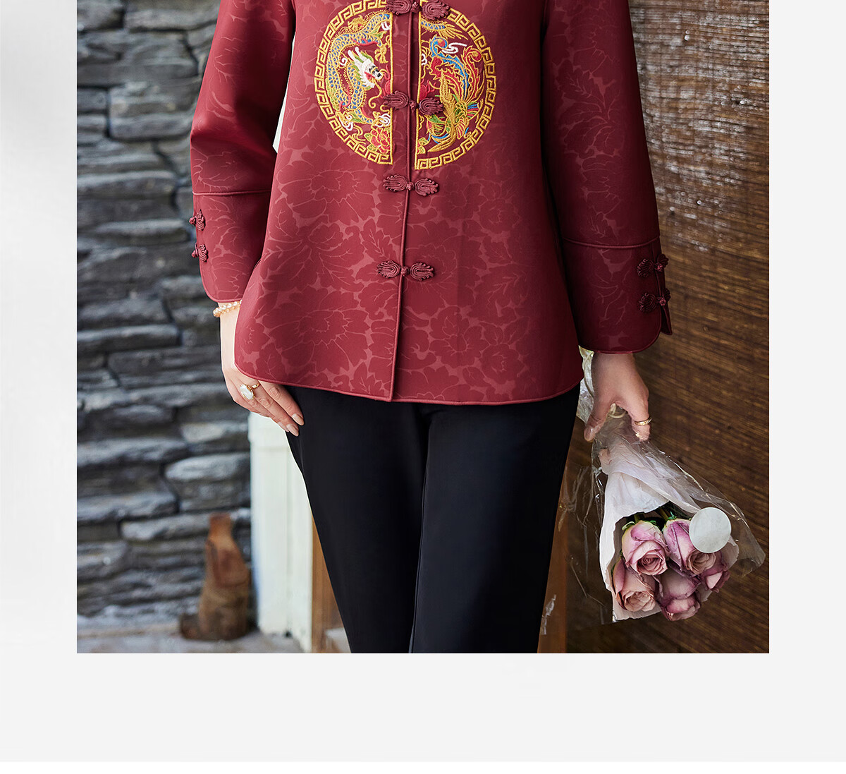 Yuzhaolin Mom's New Year Red Coat Spring and Autumn Middle-aged and Elderly Women's Windbreaker Short Jacket Y243U2016 1