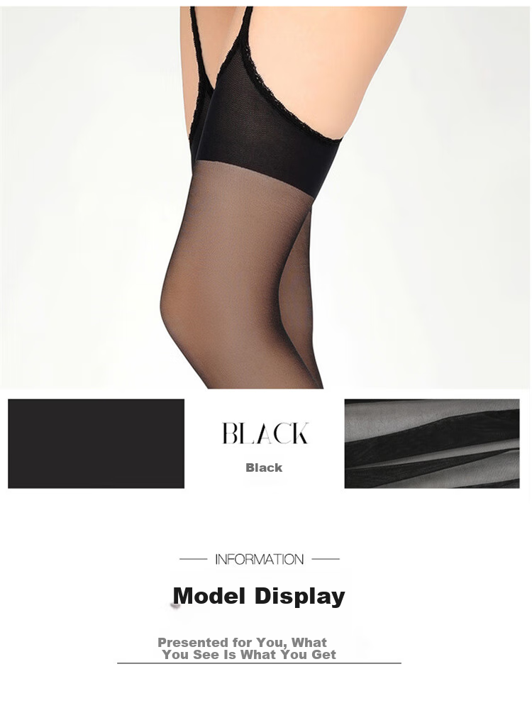 LangSha Sexy One-Piece Suspender Stockings, Ultra-Thin Black Silk Thigh-High Lace Pure Desire Over-Knee Slimming Socks, White, One Size Fits All 12
