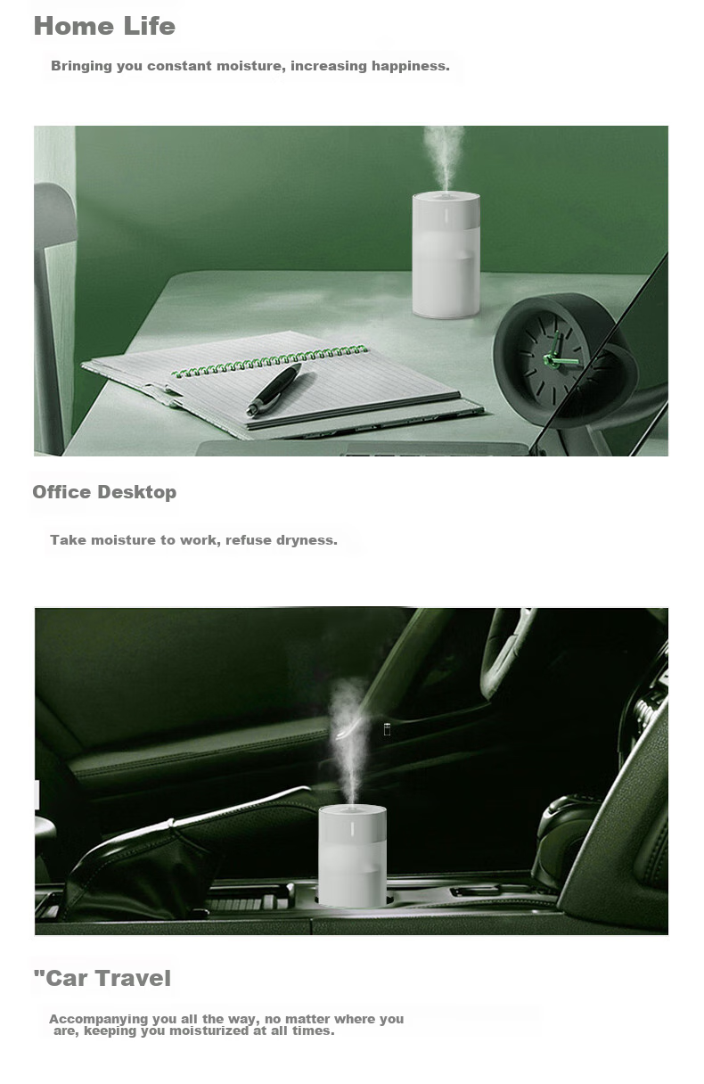 Kelleia Humidifier Mini Portable Creative Humidifier for Home, Car, Desk, Office, Bedroom, Dormitory Pink 13