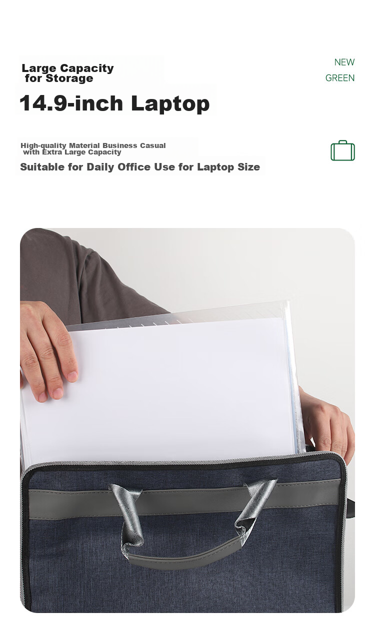 TANGO Three-Dimensional Office Handbag/conference Bag/business Bag/document Bag/laptop Bag/briefcase Business Storage Bag for Men And Women, Thickened, Blue LH759 4