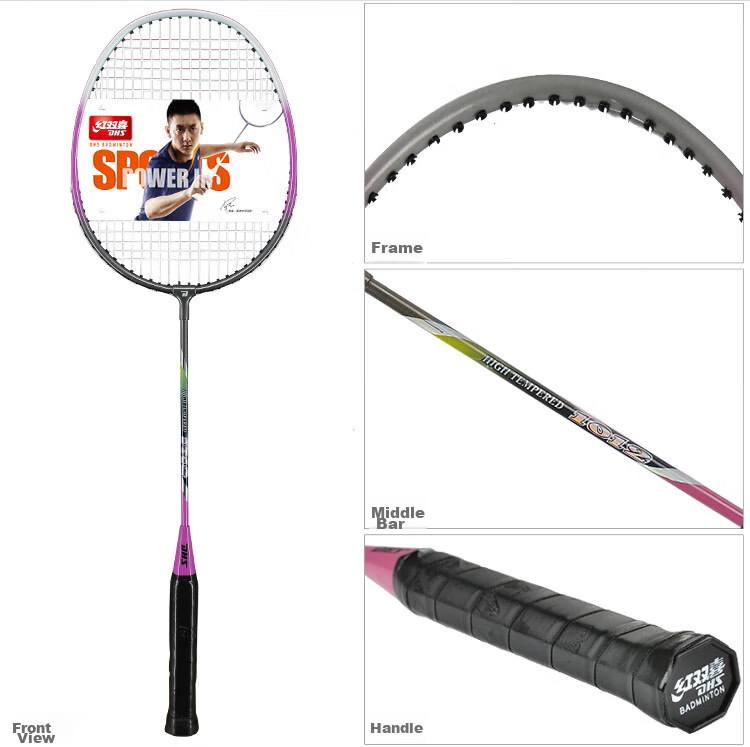 DHS Badminton Racket Pair Upgraded Deep Groove Competition 1012 Racket Color Randomly Selected, Includes 3 Shuttlecocks 12