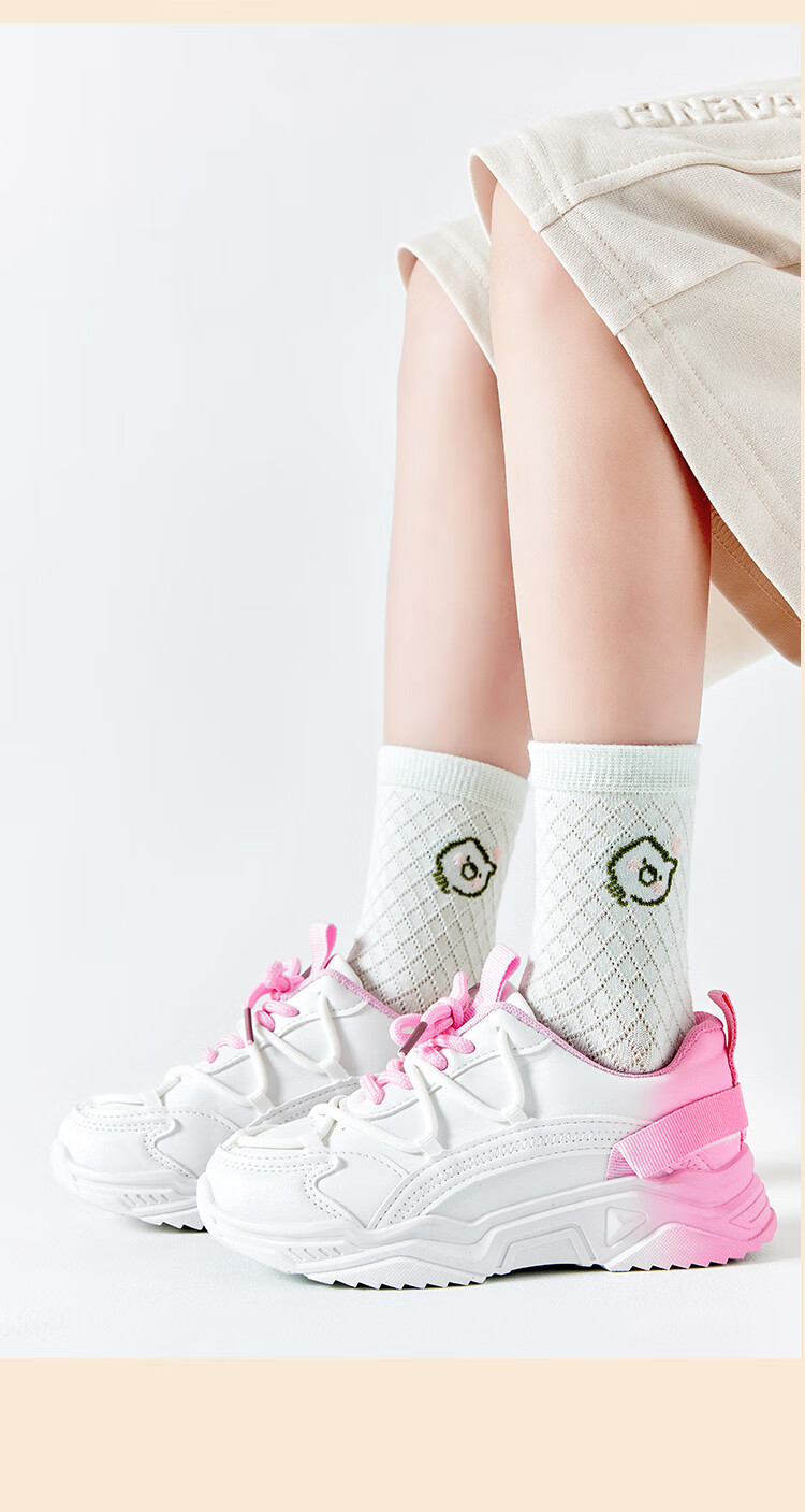 MiiOW Children's Socks for Girls [Small Mesh + Ultra-Thin Breathable], Summer Thin Mid-Calf Socks for Baby Girls, Casual Socks 12