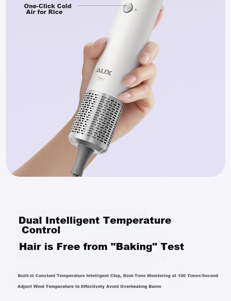 AUX Hair Dryer for Home Use, High-Speed Negative Ion Hair Protection, Quick-Drying, Powerful Airflow, Hair Dryer for Men And Women, High-Power Non-Damaging Hair, Hollow Bladeless Electric Hair Dryer, Girlfriend Gift 13
