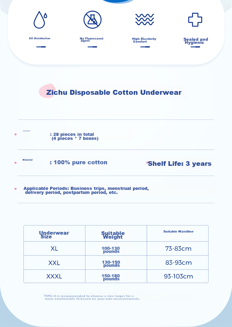 Matern'ella Disposable Underwear for Pregnant Women, Business Travel, Daily Use, Travel-Friendly, No-Wash Pure Cotton Panties, 28 Pieces, XXL Size [Sterilized] 2