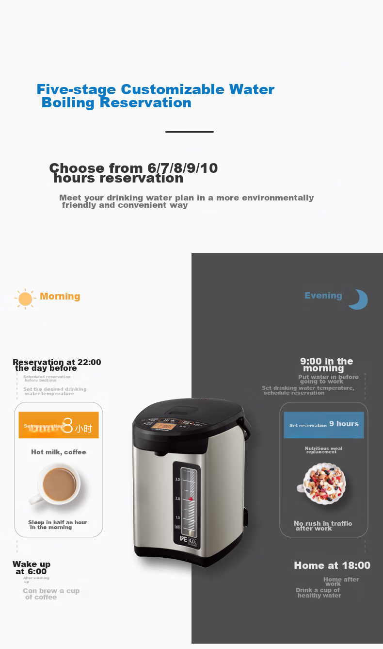 ZO JIRUSHI Electric Kettle, Vacuum Insulation, for Home And Office Use, 5L Capacity, CV-JAH50C Stainless Steel Color 7