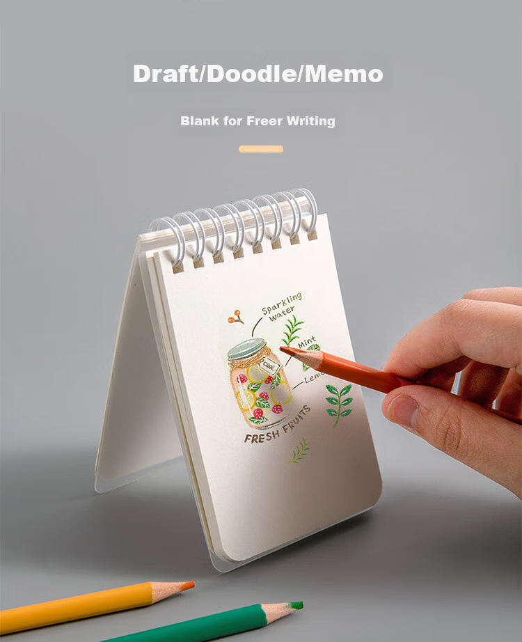 Sannianerban A7/80 Mini Portable Spiral Notebook, Student Journal, Pocket Notepad, Vocabulary Book, Record Book, Grid Single Notebook 15