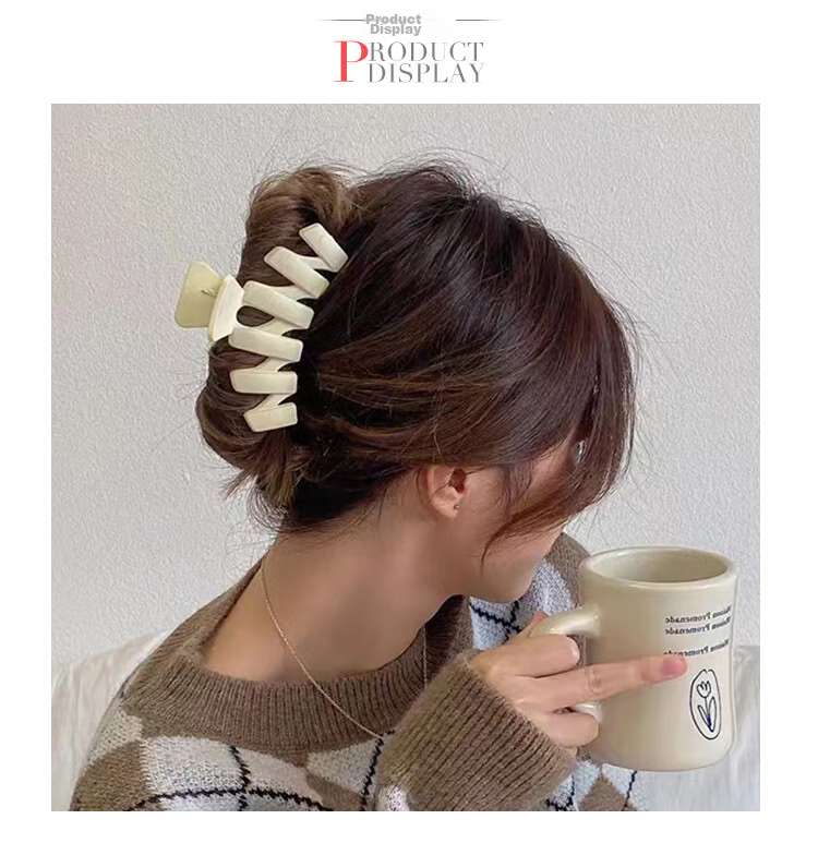 CHIMERA Versatile Hair Clip for Women's Back of Head, Large Shark Clip for Bun Hairstyle, Matte Wavy Claw Clip 17