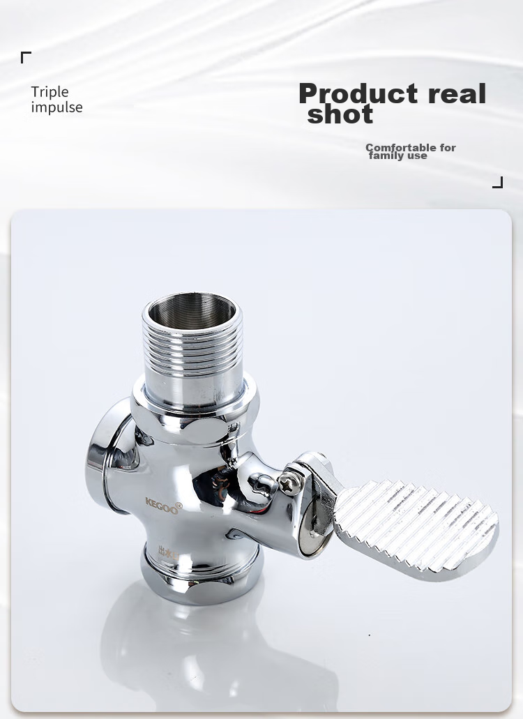 KEGOO Toilet Squatting Pan Foot Pedal Valve, Squat Toilet Foot-Operated Flush Valve, Brass Valve Body K5031 12