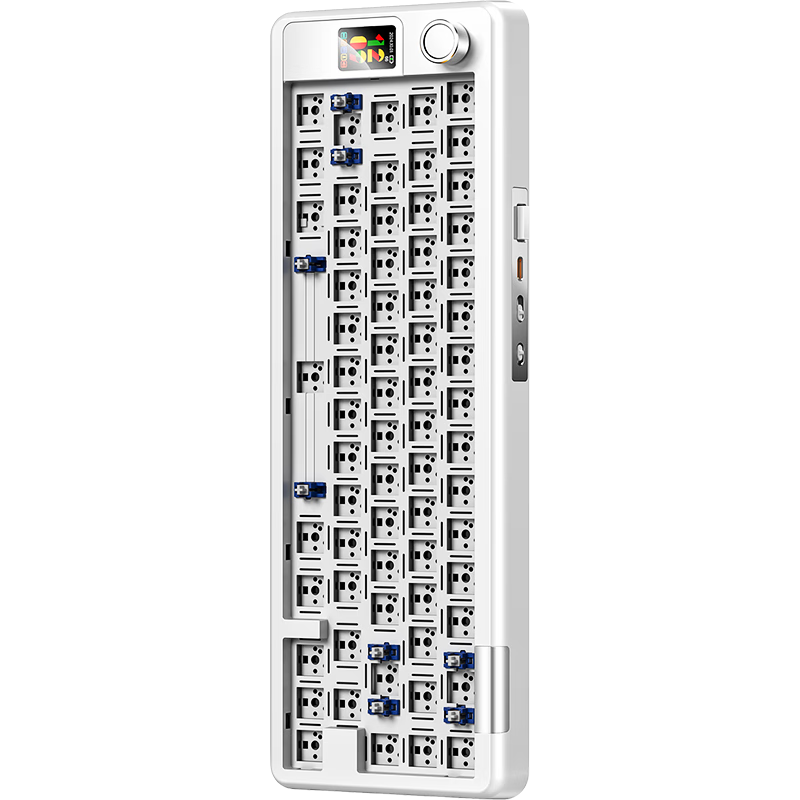 YINDIAO Y65S Tri-Mode Customizable Kit, 65% Layout, Hot-Swappable Mounts, Full Anti-Ghosting, Gasket Structure, RGB Lighting Effects, Customizable Keycaps, White Kit