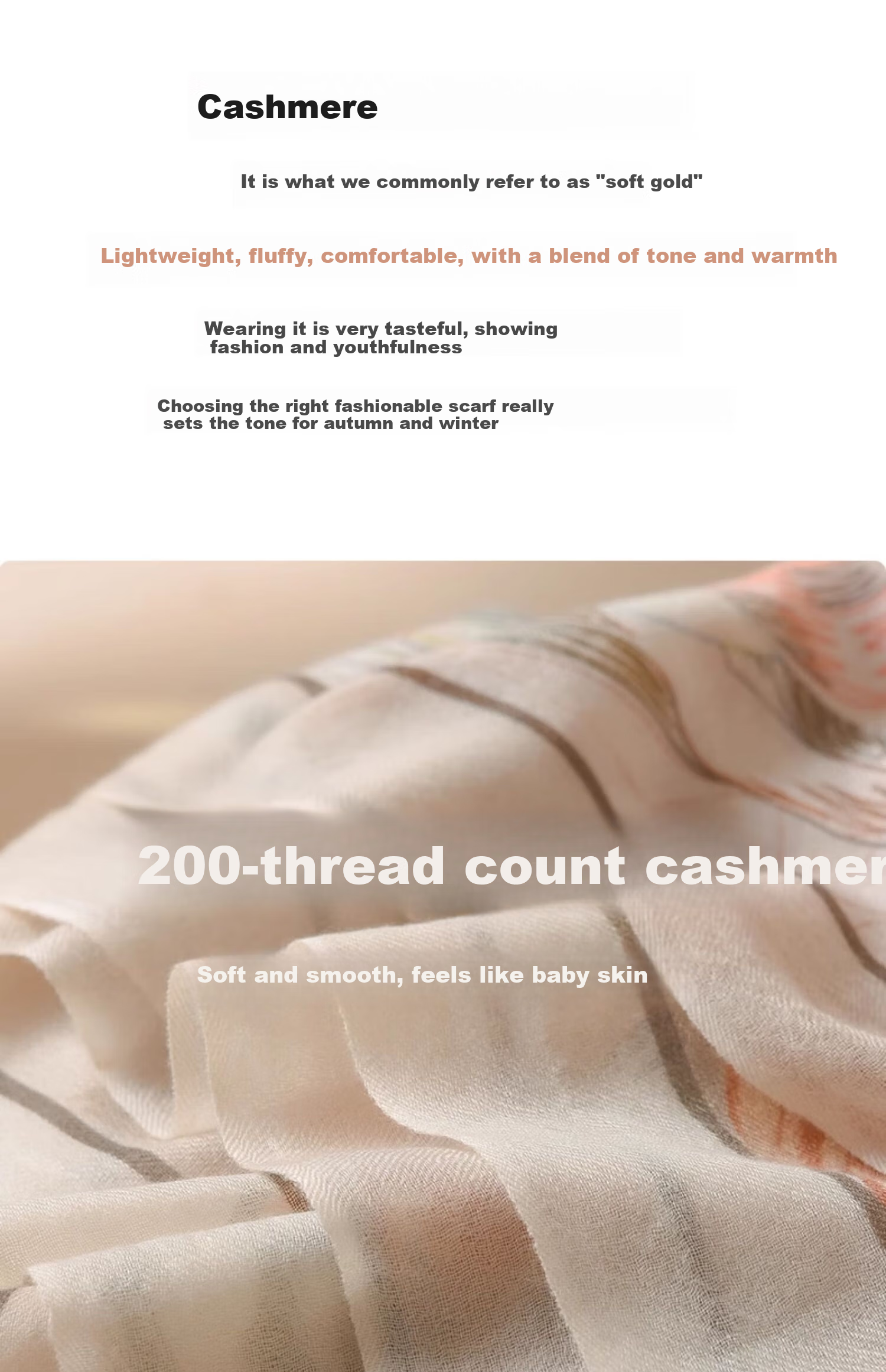 Hangsifu Pure Cashmere Scarf, Large Size Shawl, Outer Wrap Neck Scarf, Practical Gift for Mom on Holidays, Birthdays, And Mid-Autumn Festival 20