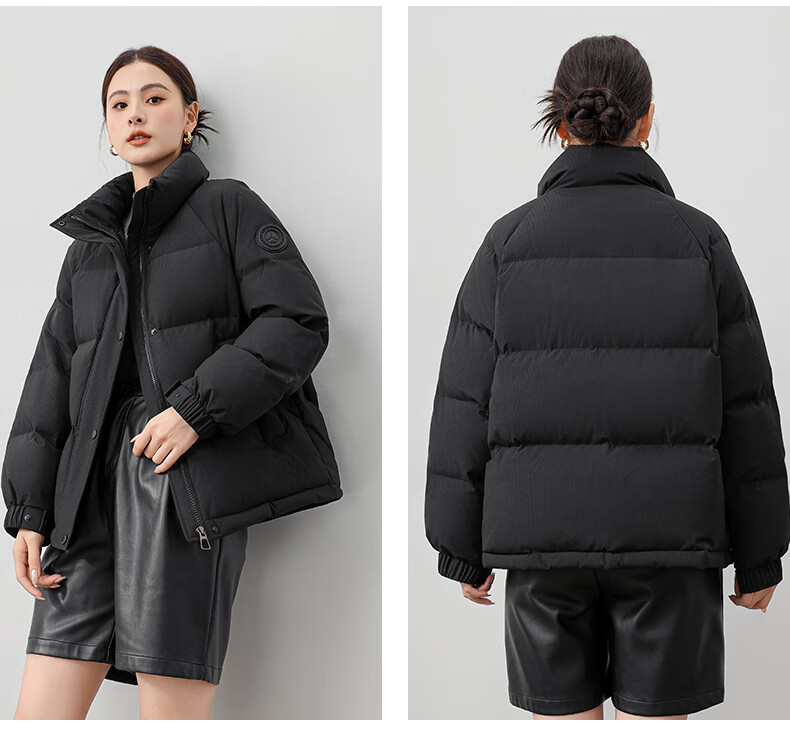 Yalu Short down Jacket for Women, 2026 New Fashion Stand Collar Petite Thick Warm Puffer Coat Autumn Winter Outerwear 22
