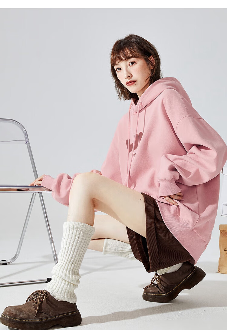 TonLion Autumn And Winter Women's Knitted Hoodie with Front Text, Versatile, Youthful, Fashionable Korean-Style Trendy Hooded Sweatshirt for Wome 18