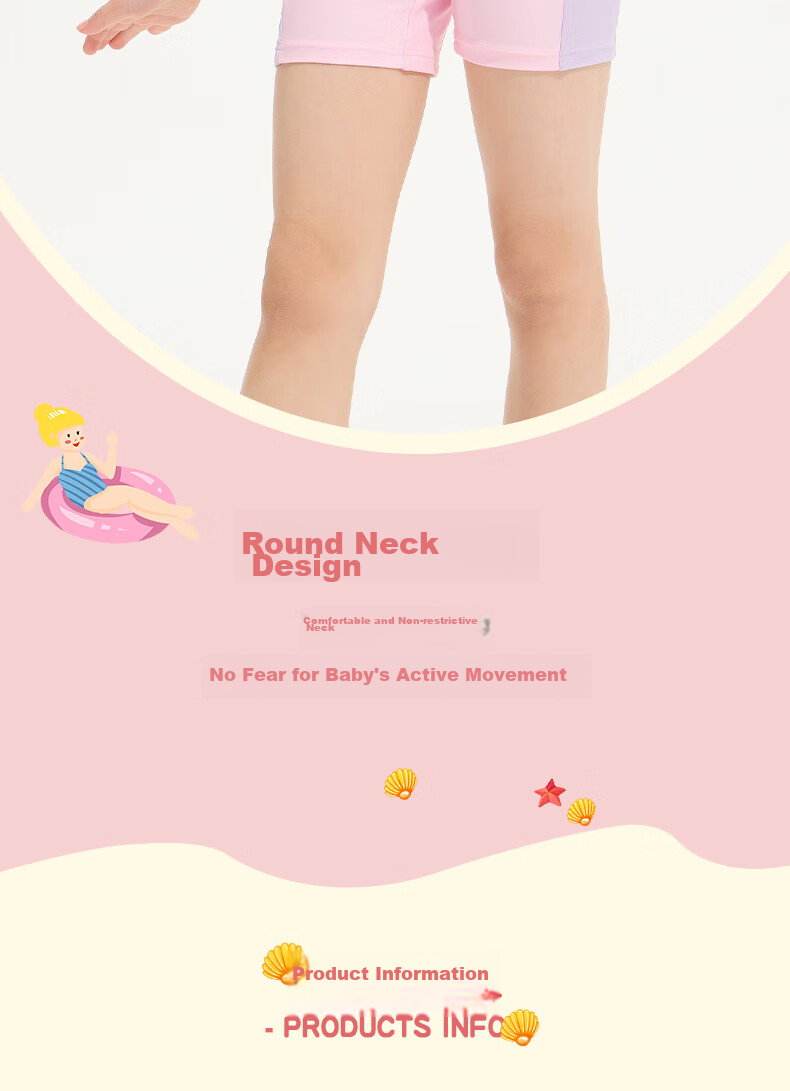 Li-Ning Children's Swimsuit, One-Piece Surfing Suit for Girls, Comfortable And Breathable, Suitable for Beach And Hot Springs, Swimwear 808, Light Pink, Size 160 9