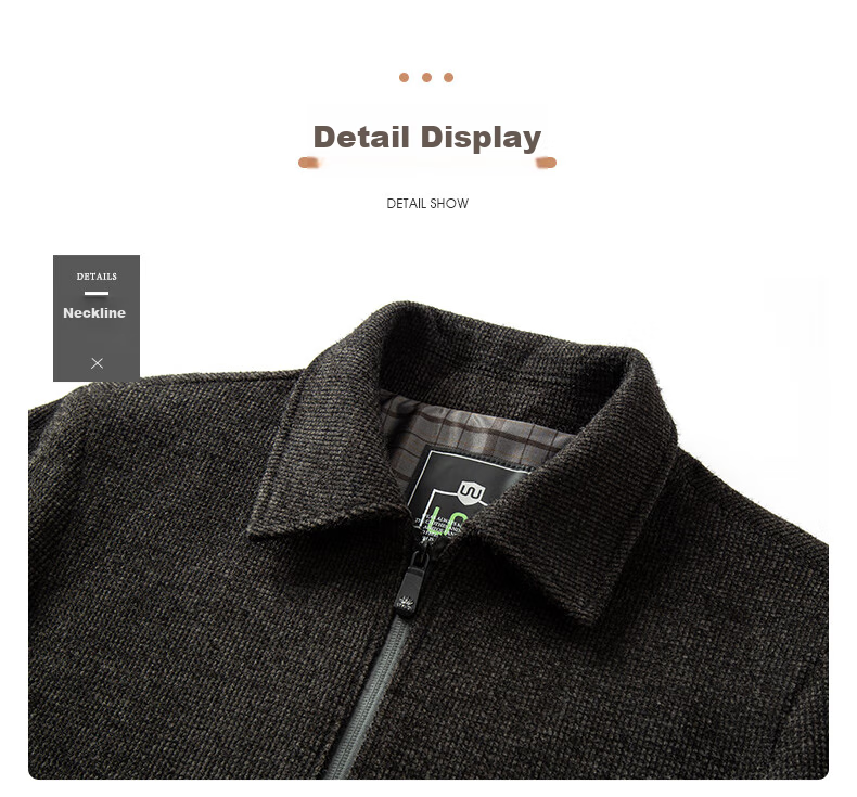 Baocaiyang Dad's Woolen Coat for Men, Spring And Autumn Thick Lapel Business Suit Jacket for Middle-Aged And Elderly 24