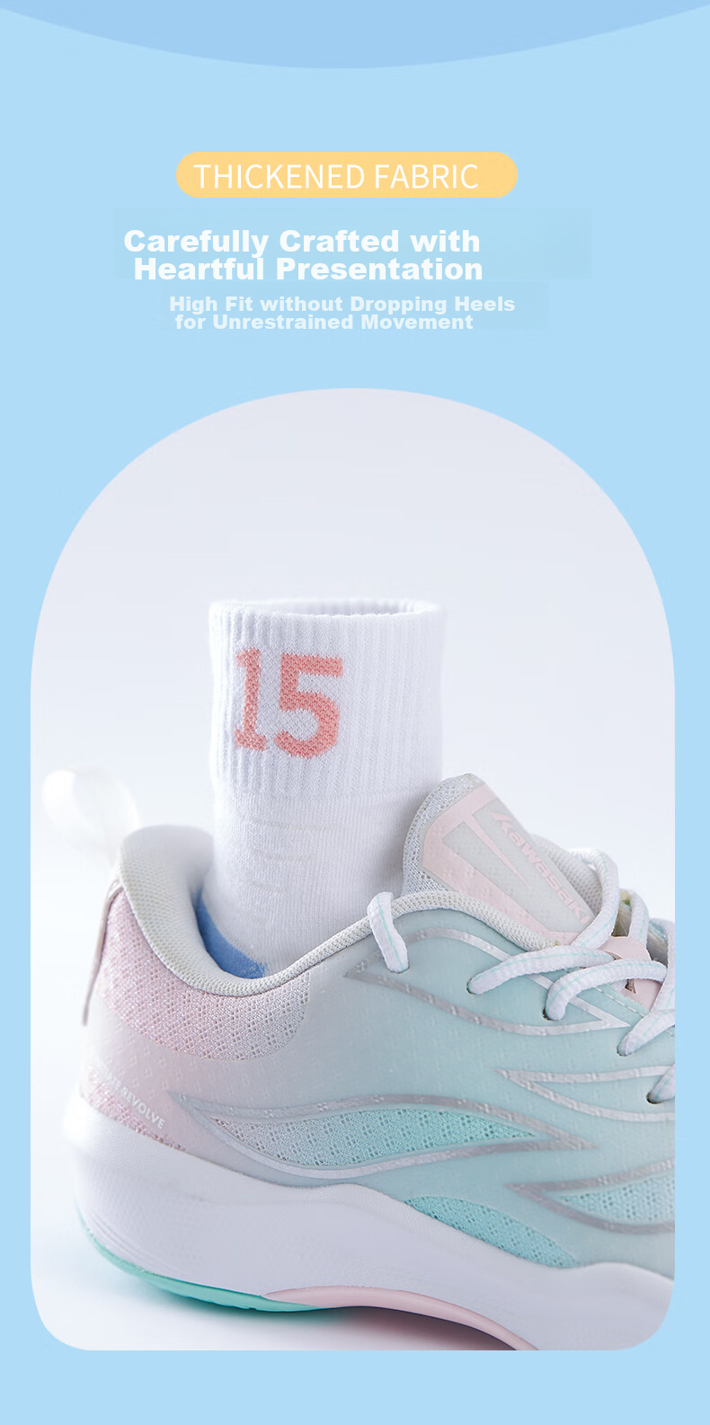 KAWASAKI Badminton Socks, Socks with Towel Bottom, Sports Short Socks 6208, Pink Blue (Three Pairs), One Size Fits All 7
