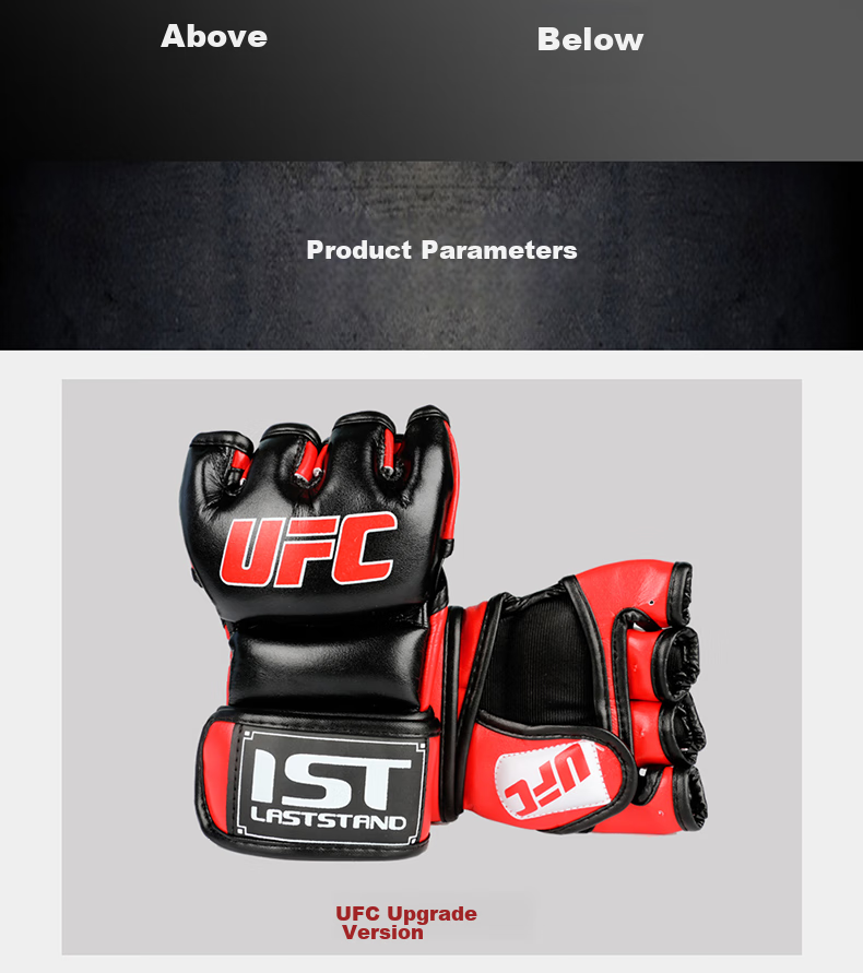 LASTSTAND Fingerless Boxing Gloves, Sanda UFC Gloves, Training MMA Boxing Gloves, Black And White, Size L 7