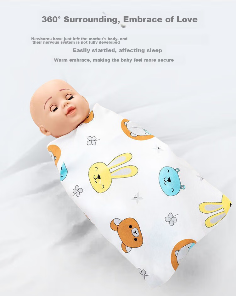 9I9 Baby Swaddle, Pure Cotton, Anti-Startle, Swaddling Cloth, Newborn Maternity Ward Wrap, Single Baby Blanket, 2-Pack, Animal Pattern, 85cm 5