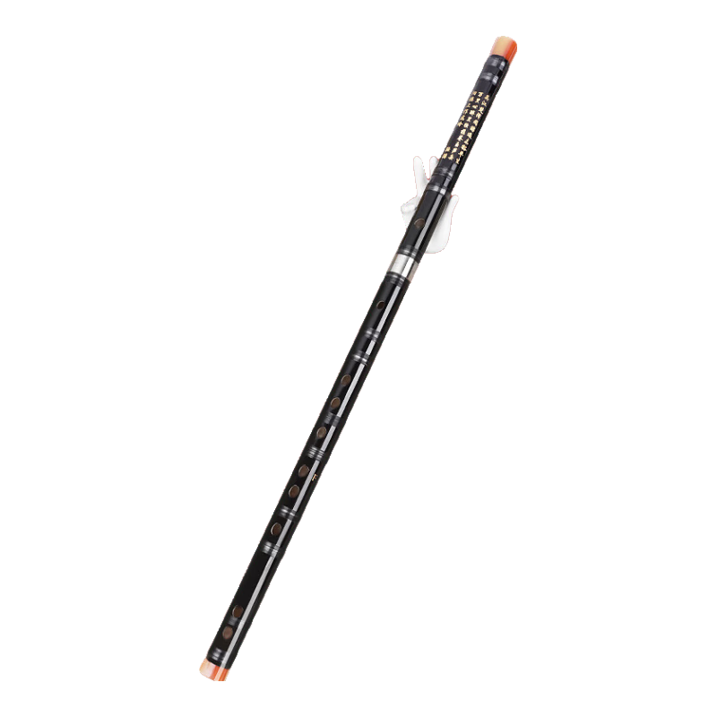 Minsine Bitter Bamboo Refined Dizi Bamboo Flute F Key Single Plug White Copper Professional Performance Transverse Flute Ethnic Wind Instrument D45 Black