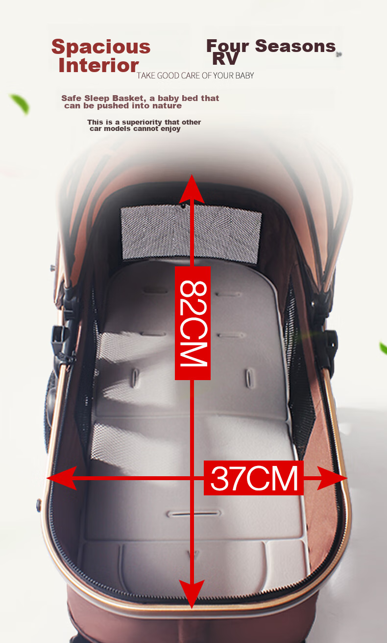 ANGI BABY Stroller: Reclining, Foldable, High-View, Reversible, Shock-Absorbing Baby Carriage 6