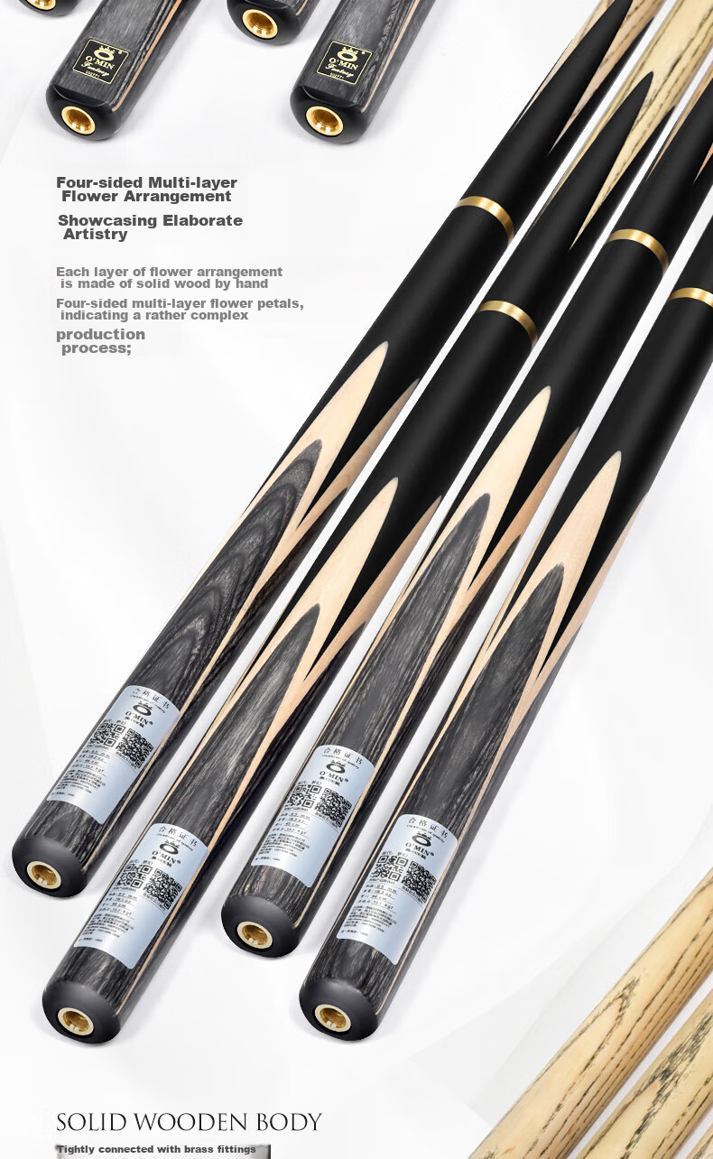 Aomi New Dream Pool Cue, Black 8 Snooker Cue Set, Black Eight Small Tip, 16 Color Ball Cue, Snooker Billiard Cue 11