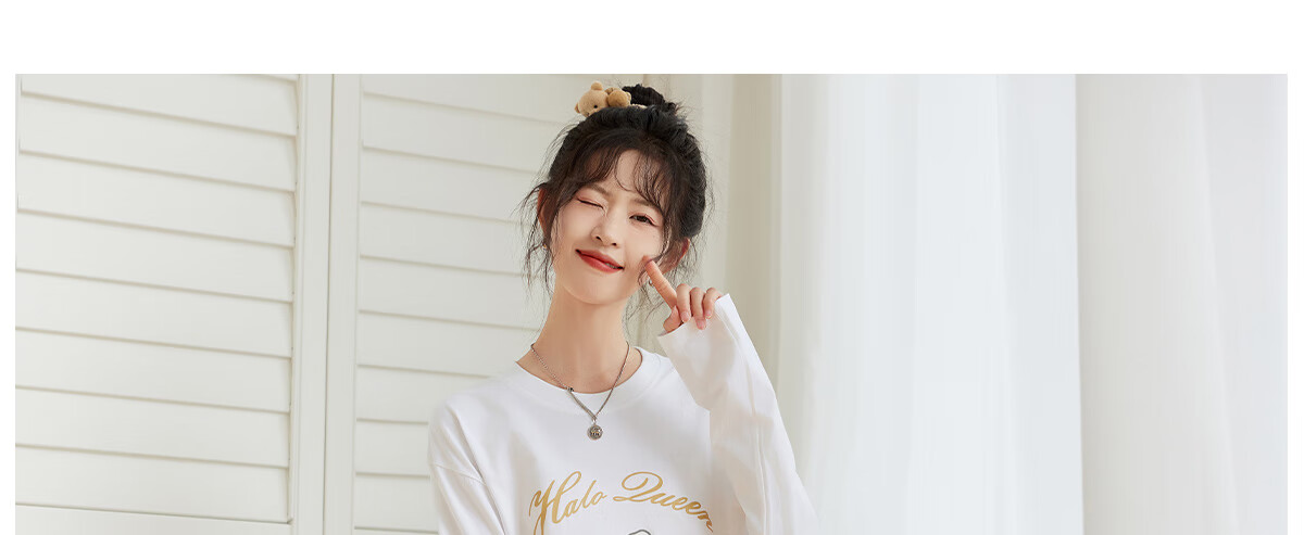 Halo Queen Women's Summer Short-Sleeve Round Neck T-Shirt, Cute Rabbit Print T-Shirt, Loose-Fitting Slimming Top, Women's H143T1417 88