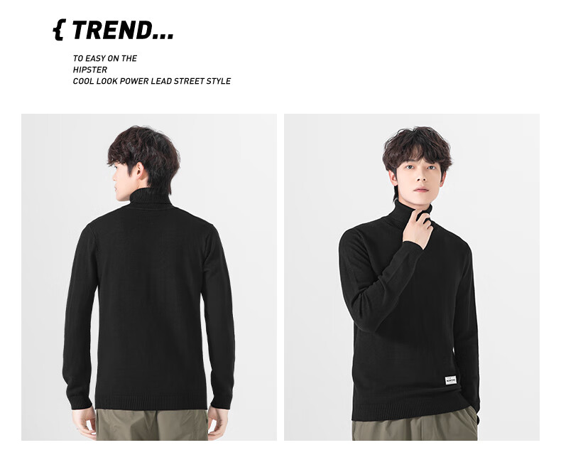 Warrior Men's Winter Turtleneck Warm Knit Sweater Loose Pullover Casual Sports Base Layer 16