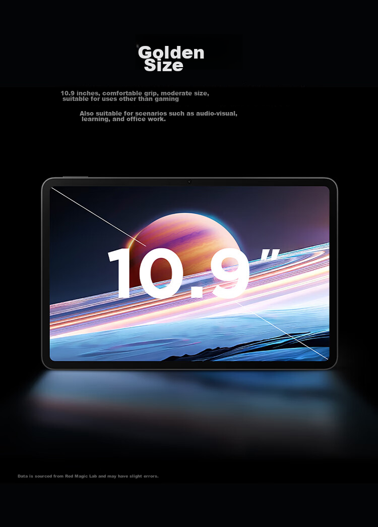 Nubiyahongmo Gaming Tablet Pro, 10.9-Inch LCD Screen, Snapdragon 8 Gen 3 Leading Edition, 2.8K 144Hz, 10100mAh Battery, 12GB+256GB, Dark Night, Gaming Tablet Computer 12