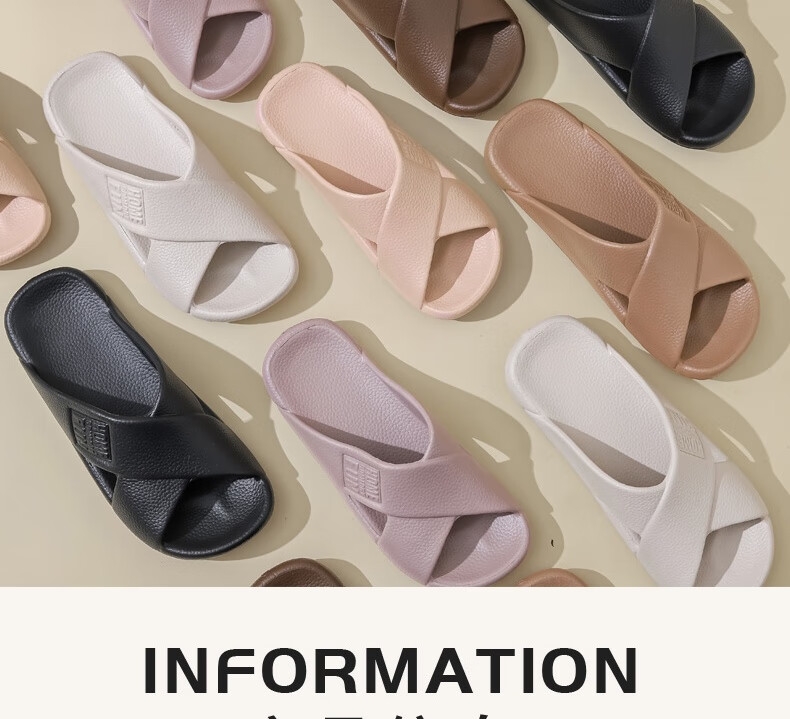 Huameijianbu Cross Mocha Slippers, Couples Bathroom Indoor Outdoor Thick Soft Sole Non-Slip Sandals HM600, Pink, Size 39-40 3